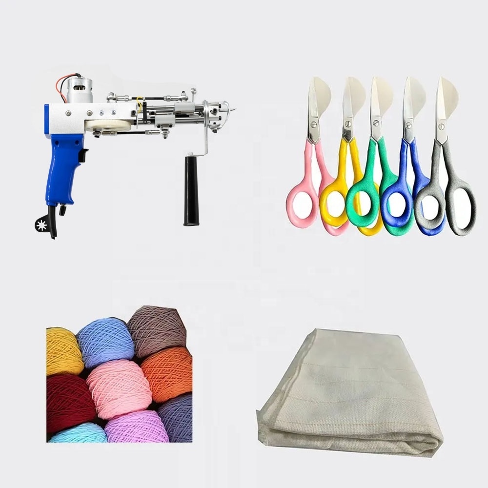 Electric handmade aki-i ak-ii cut pile loop pile yarn tufting machine carpet making rug 2 in 1 tufting gun set kit for beginner