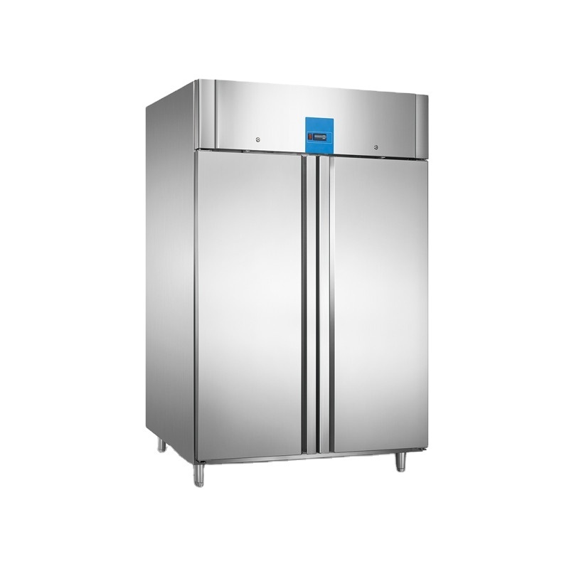 Double Door Freestanding Stainless steel Kitchen Chiller, upright stainless steel deep freezer