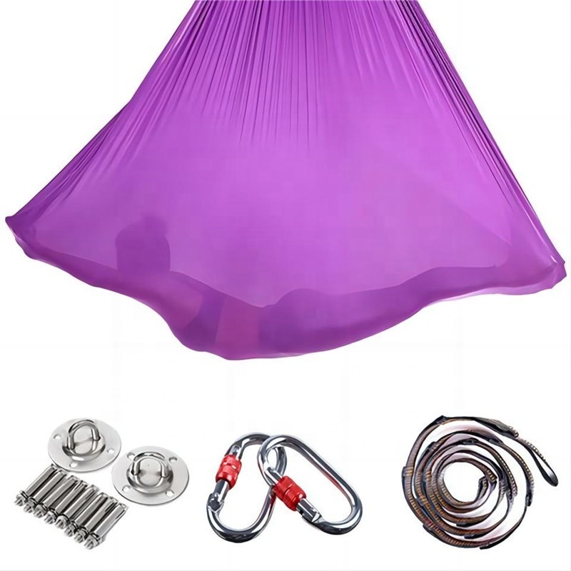 Fitness Exercise Anti Gravity Ultralight Nylon Parachute Flying Aerial Yoga Hammock Yoga Swing With Rigging Equipments