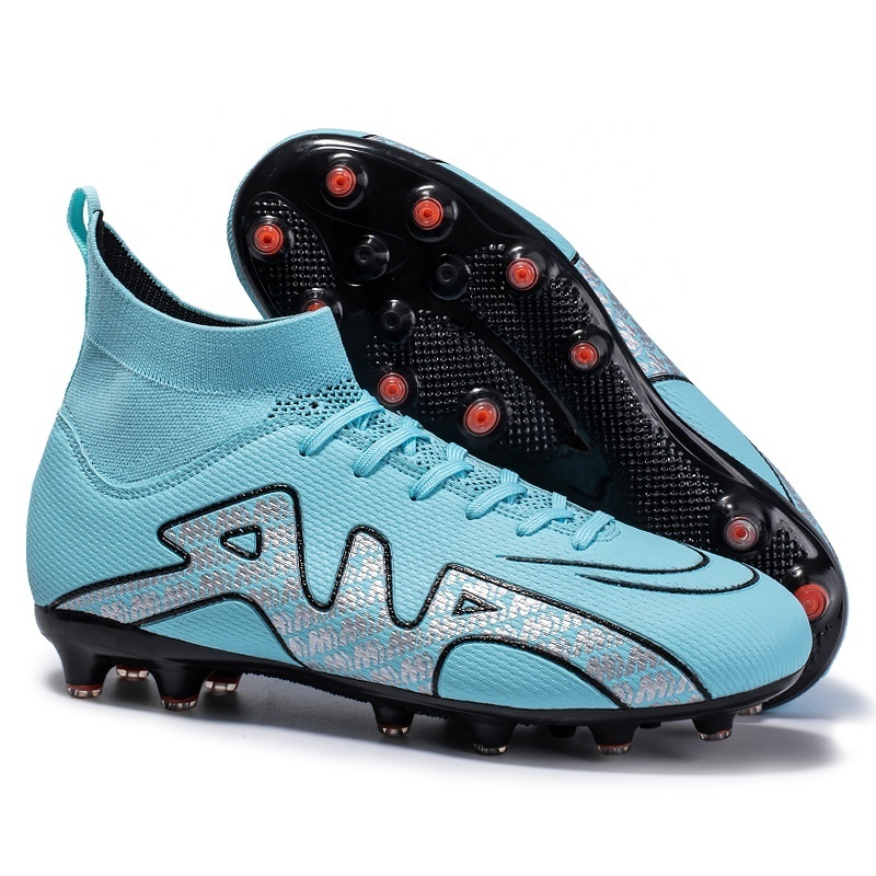 Professional High Top Soccer Shoes Long Spike AG/TF Non-Slip Football Boots High Quality Outdoor Training Ankle Cleats Shoes