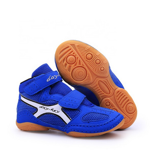 Factory Wholesale High Quality Breathable Mesh Professional Kids Boxing Wrestling Shoes