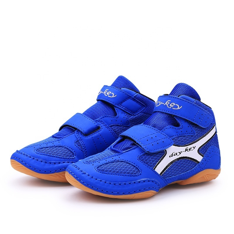 Factory Wholesale High Quality Breathable Mesh Professional Kids Boxing Wrestling Shoes