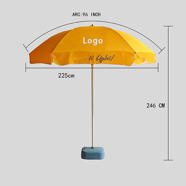 Luxury Sand Stake Screw Outdoor Parasol Sun Beach Umbrella With Custom Logo