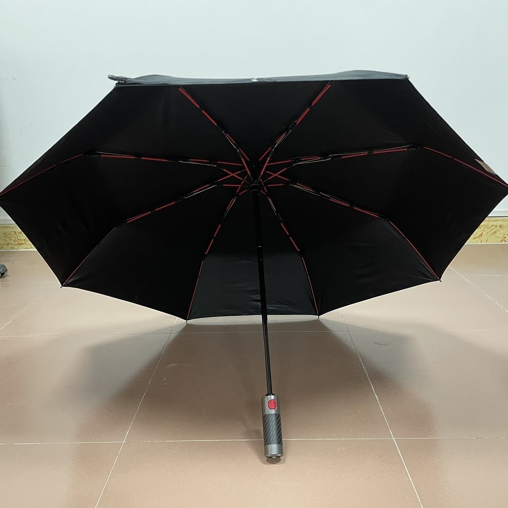 Shenzhen Factory Auto Open And Closing Folding Umbrella Color Bone Umbrella 8 Ribs 3 Fold Windproof Fold Umbrella