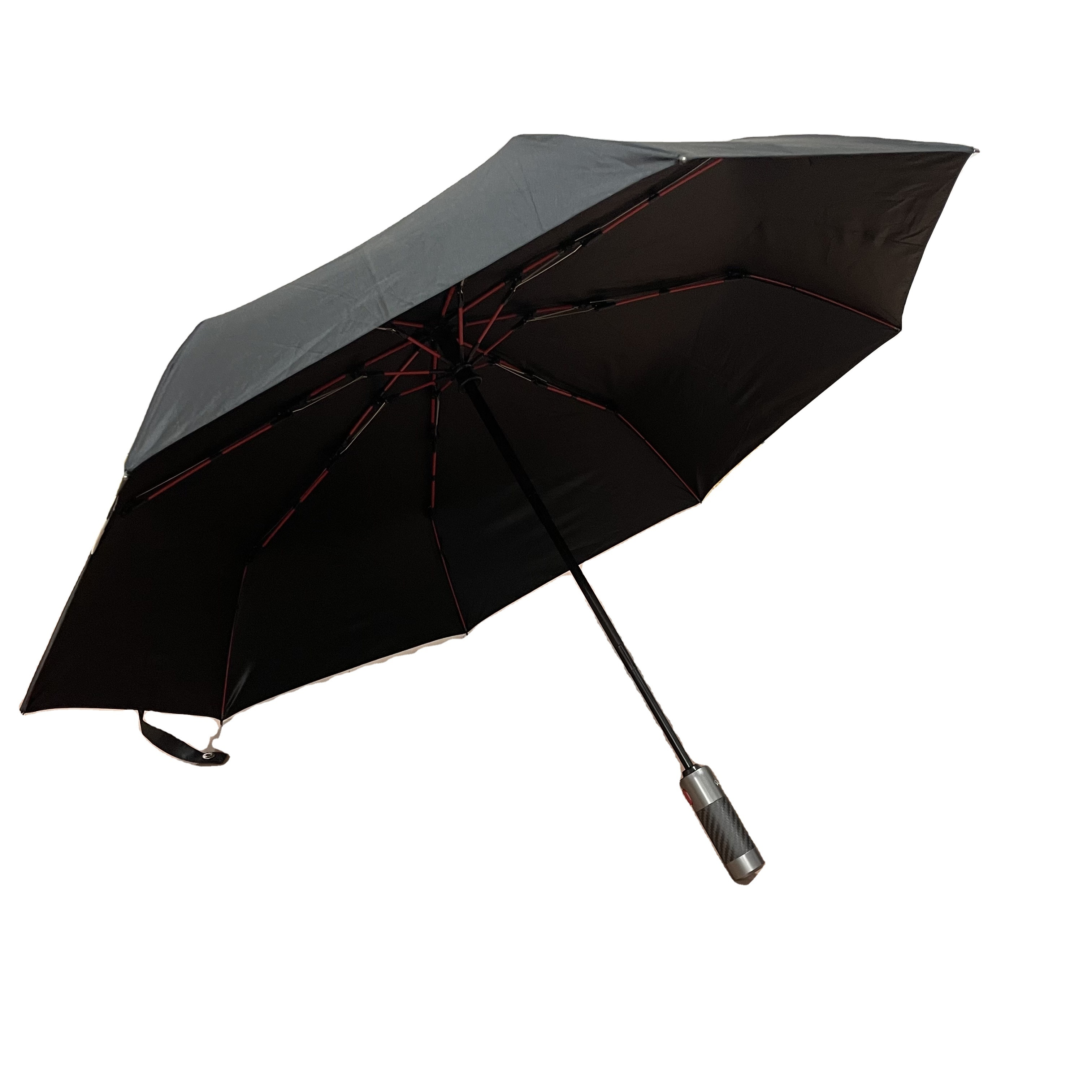 Shenzhen Factory Auto Open And Closing Folding Umbrella Color Bone Umbrella 8 Ribs 3 Fold Windproof Fold Umbrella