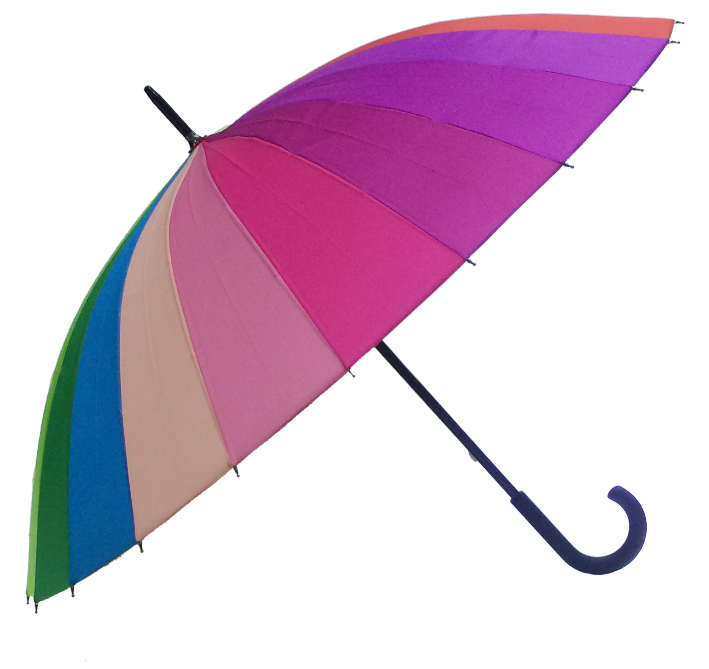 Wholesale Customized Logo Colorful Promotional Straight Golf Umbrella Child Rainbow Tie Dye Umbrella Kids 24K Rainbow Umbrella