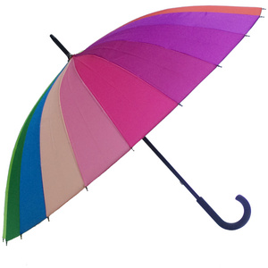 Wholesale Customized Logo Colorful Promotional Straight Golf Umbrella Child Rainbow Tie Dye Umbrella Kids 24K Rainbow Umbrella