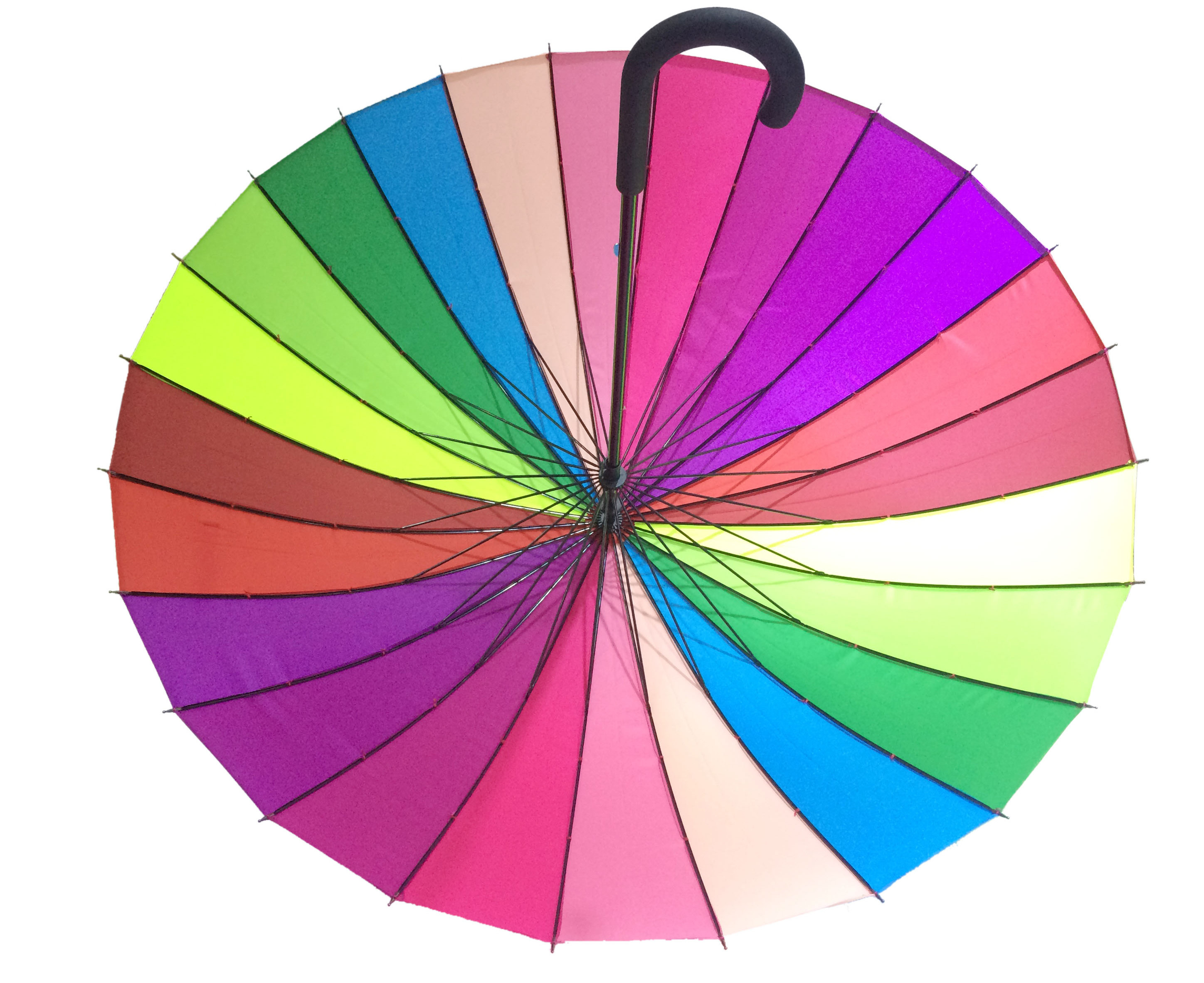 Wholesale Customized Logo Colorful Promotional Straight Golf Umbrella Child Rainbow Tie Dye Umbrella Kids 24K Rainbow Umbrella