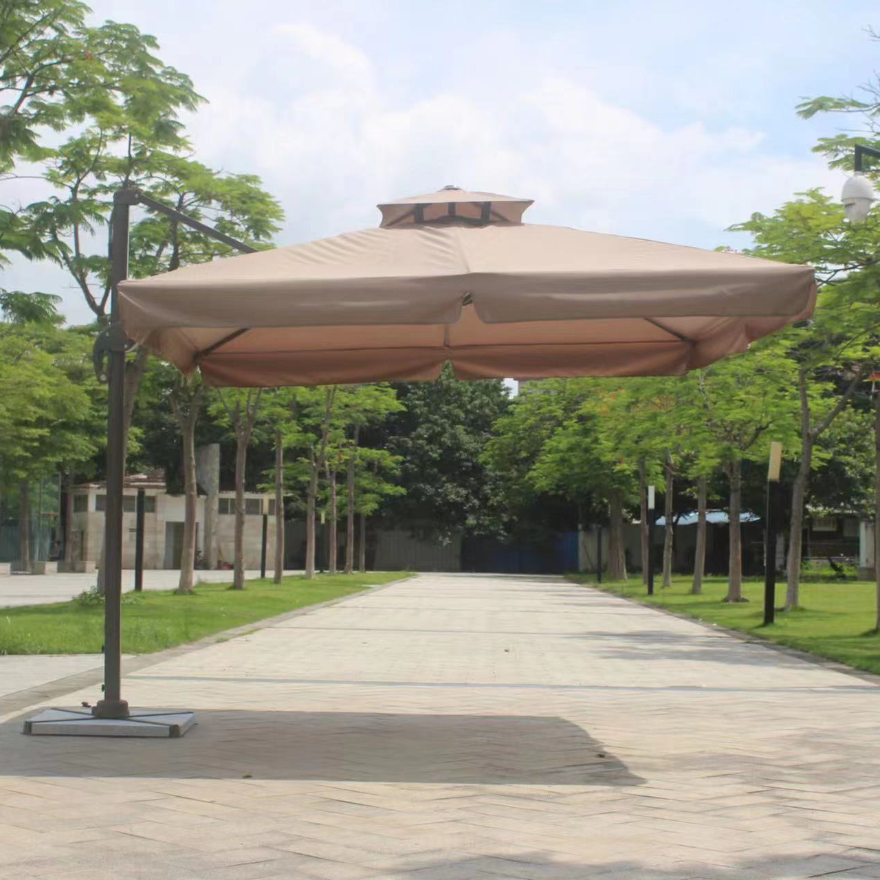 OEM Sun Garden Parasol Aluminum Restaurant Large Retractable Outdoor Umbrellas Big Size Garden Umbrellas Parasols Taizhou