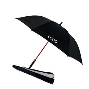 54/60 Inch Arc Auto Open Color Fiberglass Frame Wind Resistant Golf Umbrella With Red Color