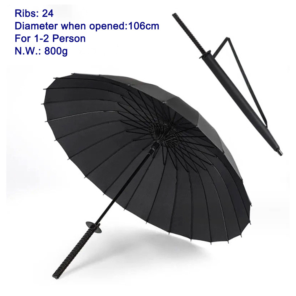 Promotion 8K/16K/24K Japanese Samurai Sword Paraguas Sun Rain Long Handle Katana Umbrella