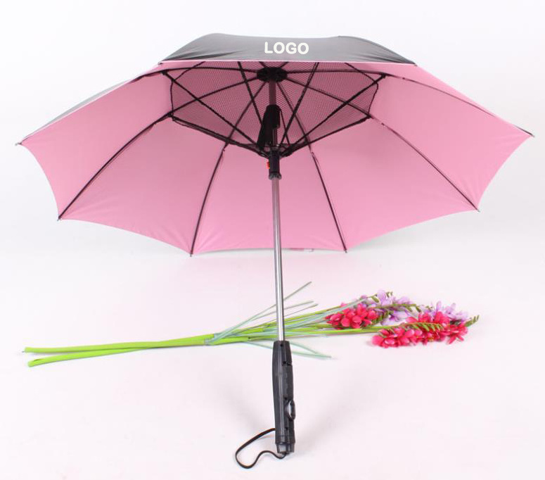 Customized Handfan Summer Fan Umbrella With Fan And Water Spray