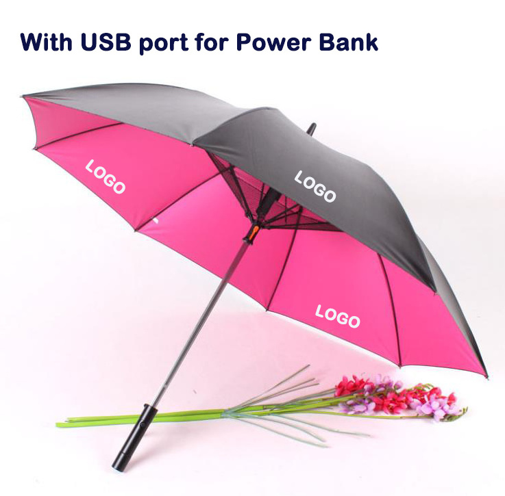 Luxury Business Gifts 27 Inch Umbrella With Built-In Fan And Water Spray Customized Fan Umbrella With Logo