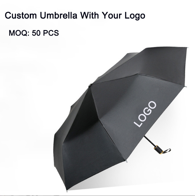 Sombrillas Portable Travel Foldable Compact Custom Logo Paraguas 3 Fold UV Automatic Umbrella