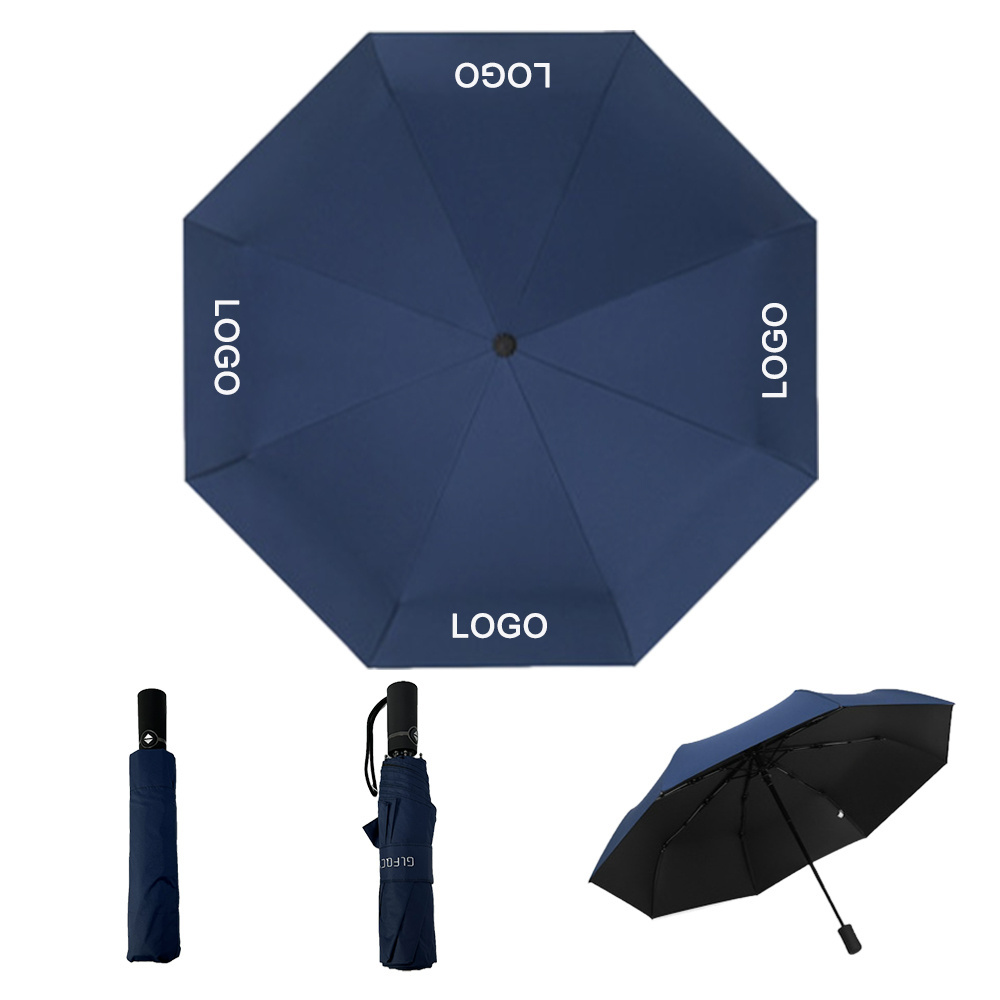 Sombrillas Portable Travel Foldable Compact Custom Logo Paraguas 3 Fold UV Automatic Umbrella