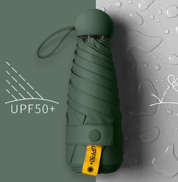 Factory Price Custom 5 Fold Compact Umbrella Capsule Super Sky Mini Umbrella UPF 50 UPF Lightweight Umbrella