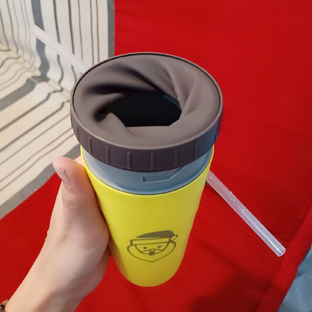 Twisted Straw Cup Outdoor Sport Portable Spin Rotating Cup Silicone Membrane Custom Design Durable Coffee Mug Cup