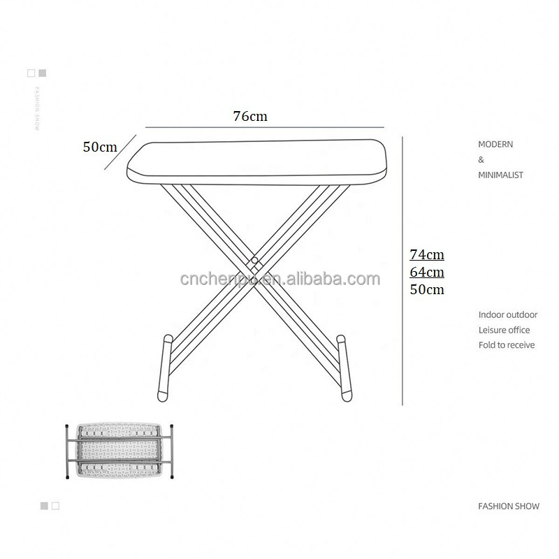 Indoor and Outdoor Furniture Folding Table White Height Adjustable 30 Inch TV Tray HDPE Plastic Laptop Table