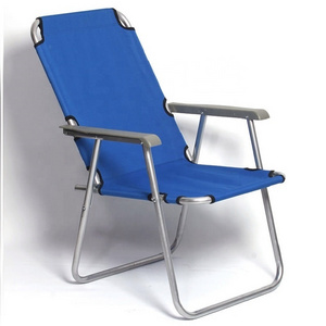 Modern Design Patio Dining Chair Outdoor Folding Sling Chairs with Metal Frame Portable Lounge Chair with Armrest