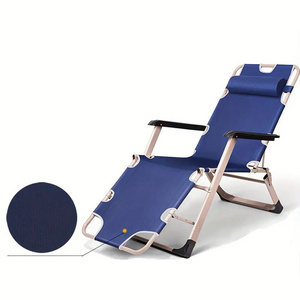 Foldable Reclining Chair Multi-purpose Home Lounger With Metal Frame For Outdoor Patio & Indoor Comfort