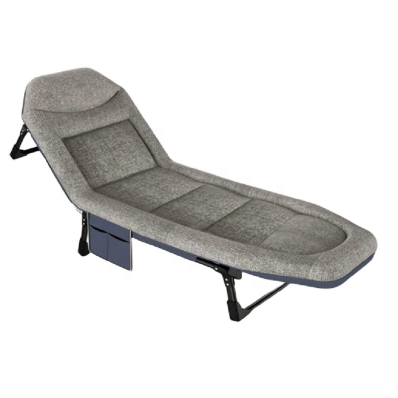 Outdoor Patio Folding Lounge Chair Sleeping Cots Bed With Pillow Mat 5 Positions Adjustable Adults Recliner Chair