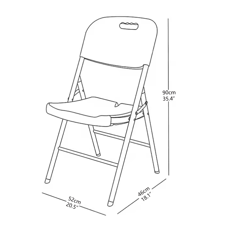 White Plastic Folding Chairs for Events Rental HDPE Weight Capacity Stackable Foldable Portable Meeting Party Heavy Duty