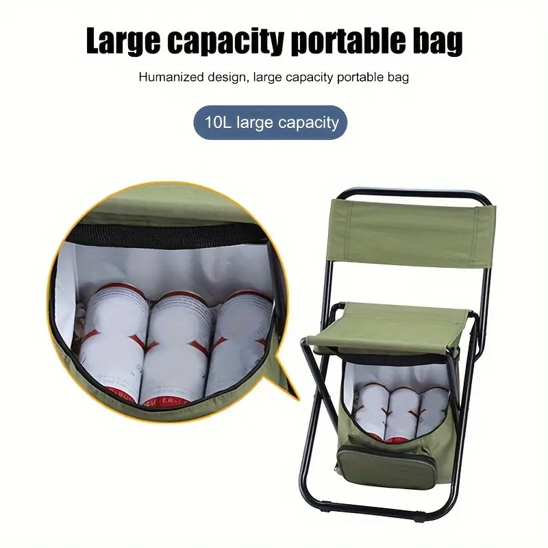 Amazon Hot Seller Outdoor Camping Leisure Folding Chair Backpack Chair with Backrest Cooler Bag Fishing Chair