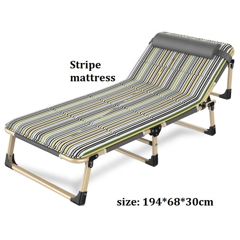 Portable Chaise Lounge Chair Custom Sofa Bed Lightweight Sleeper Chair Patio Camping Cot Bed with Mattress