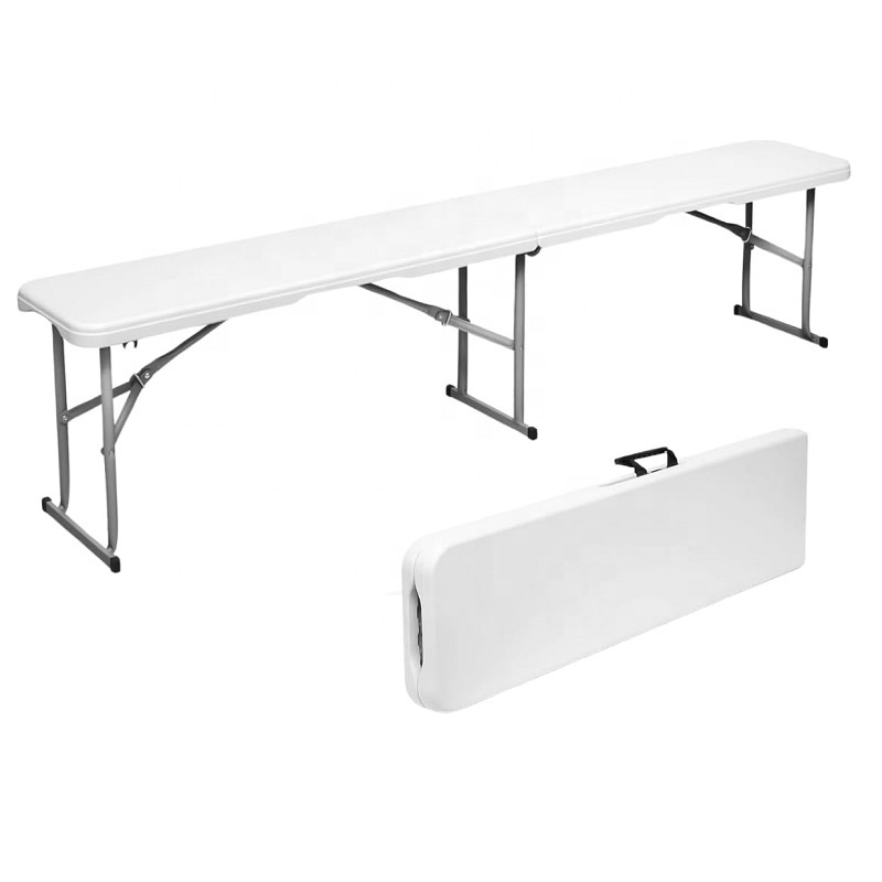 Folding Bench 6FT Plastic Foldable Bench with Carry Handles Outdoor Portable Stackable Bench for Party Camping