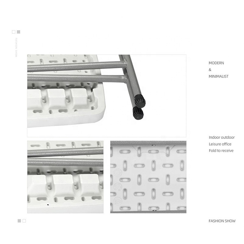 Indoor and Outdoor Furniture Folding Table White Height Adjustable 30 Inch TV Tray HDPE Plastic Laptop Table