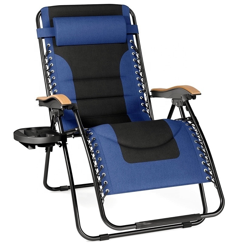 2024 New Arrival Foldable Patio Recliner Garden Lounge Chair Oversized Full Padded Zero Gravity Folding Chairs