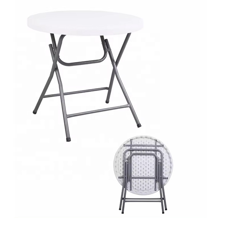 Outdoor Furniture Portable High Top Cocktail Folding Table Banquet 80cm Small  Round Table HDPE Plastic Table for Dining