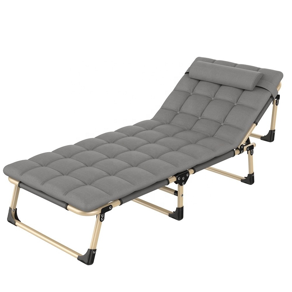 Portable Sleeping Cots Bed For Adults With Storage Bag Adjustable 5 Positions Patio Chaise Lounge Chair