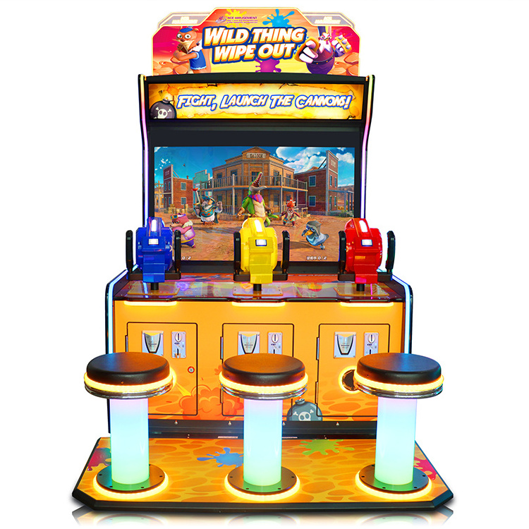 Hot selling coin operated and redemption machines Wild-Thing Wipe-Out 3 Players Laser Shooting Games