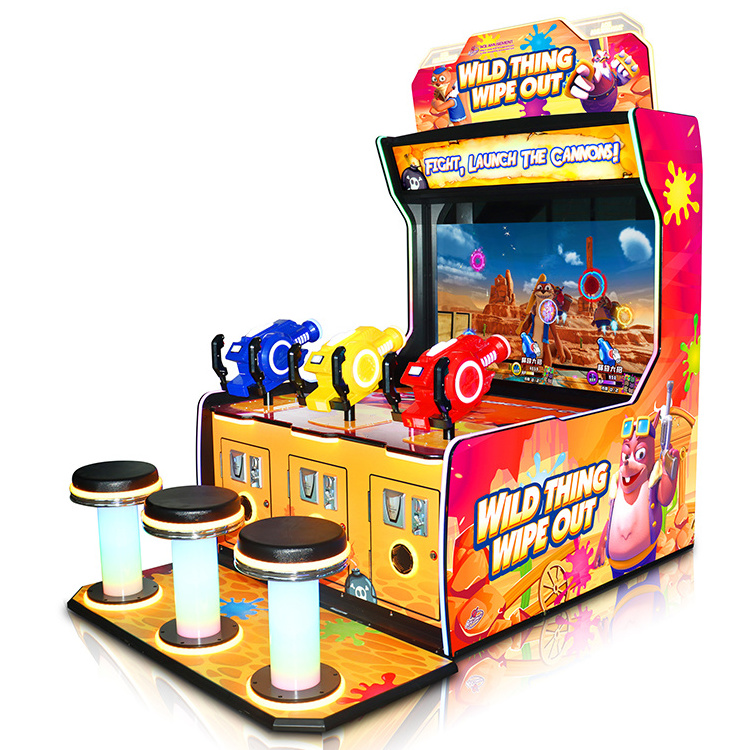 Hot selling coin operated and redemption machines Wild-Thing Wipe-Out 3 Players Laser Shooting Games