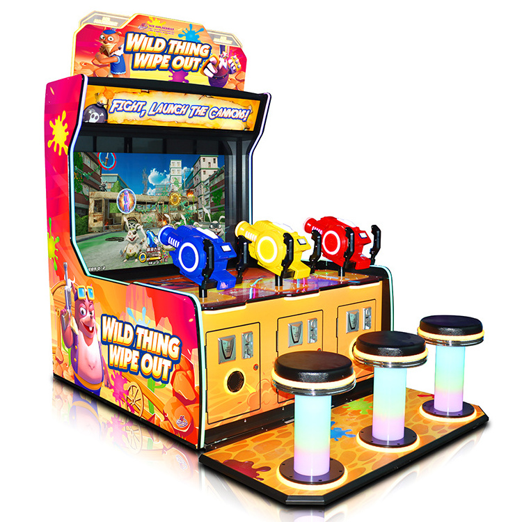 Hot selling coin operated and redemption machines Wild-Thing Wipe-Out 3 Players Laser Shooting Games