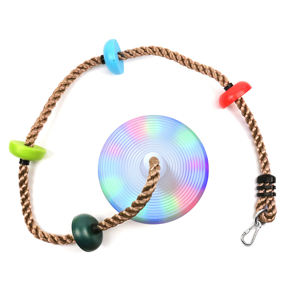 Hot Sale Outdoor Patio Plastic Disc Swing Sets Kids Climbing Rope For LED Glow Swing