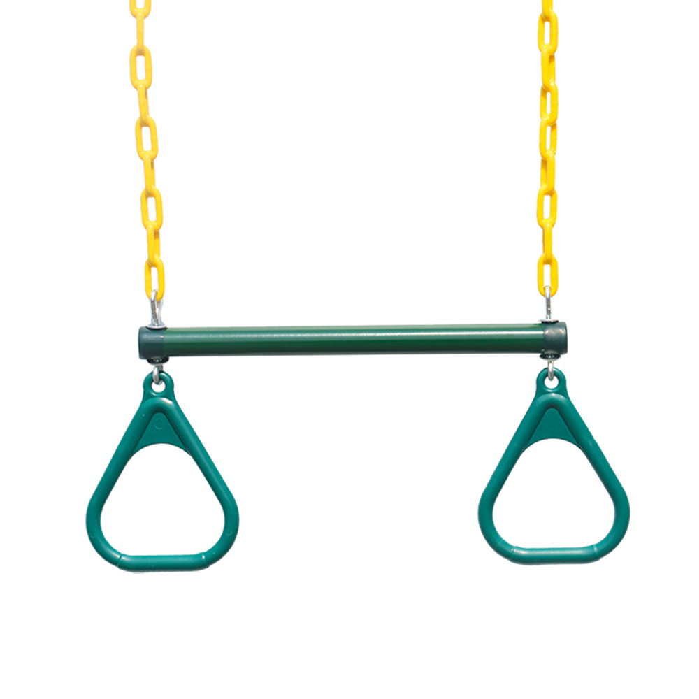 Garden Gym Ring Trapeze Bar Swing with Rings and PVC Coated Chains Children Swing