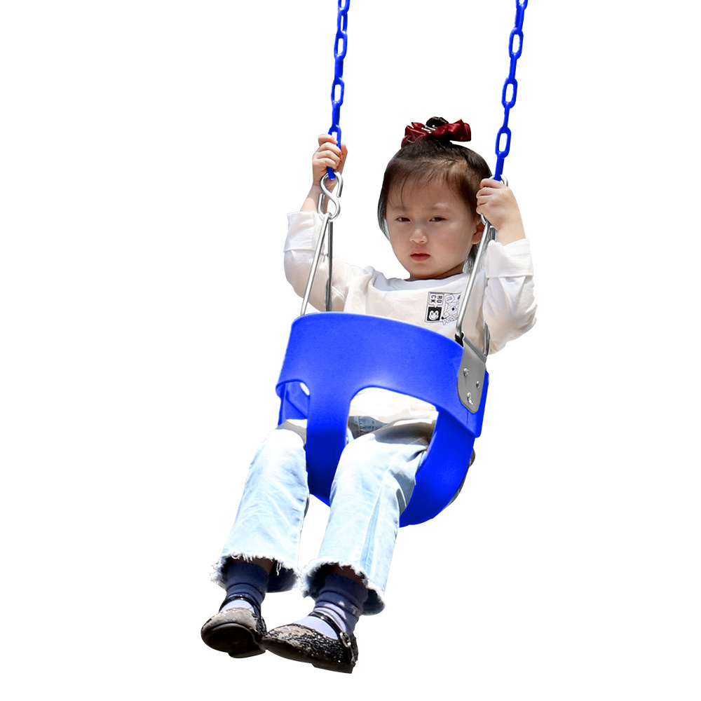 Outdoor Indoor High Back Full Bucket Toddler Baby Hanging Plastic Swing