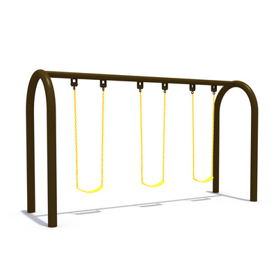 Outdoor Playground Swing Kids Combination Metal Three Swing