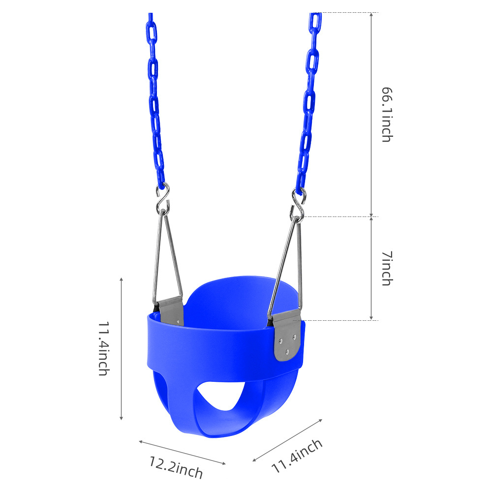 Outdoor Indoor High Back Full Bucket Toddler Baby Hanging Plastic Swing