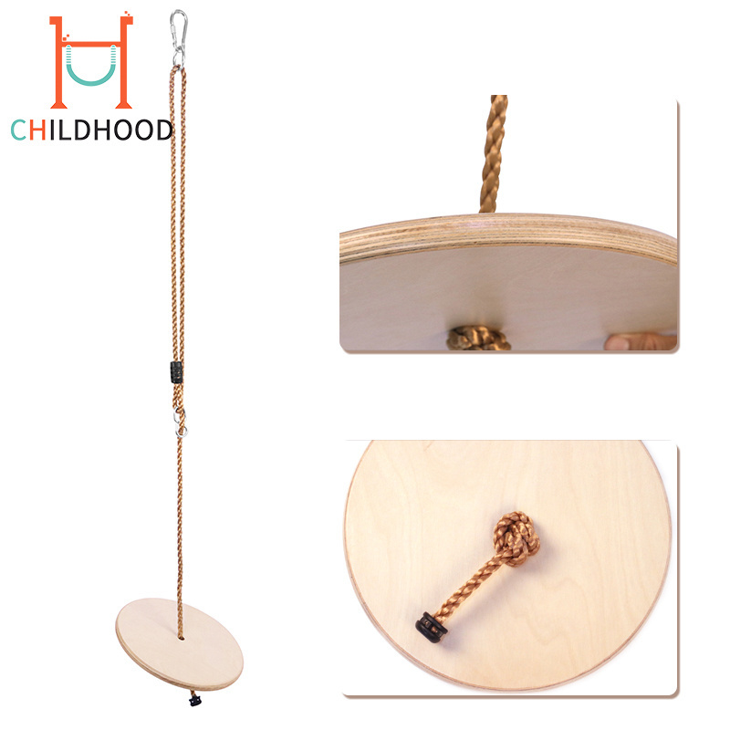 Climbing Rope Tree Swing With Platforms Wooden Disc Swing