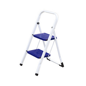 EN14183  safety steel folding wide step ladder with slip resistant steps and feet