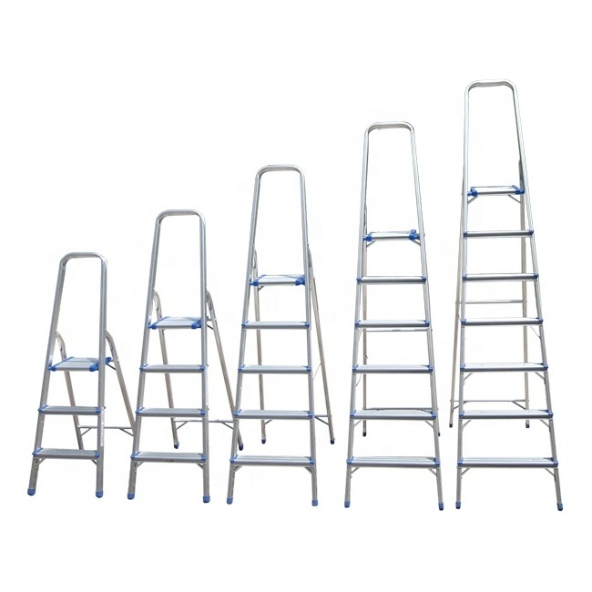 3-8 steps household multi lightweight  flexible aluminum folding step ladder