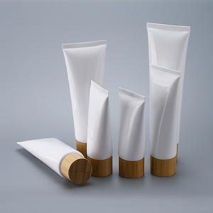 Squeeze Soft Plastic Cosmetic Cream Tubes Packaging 30g 50g 100g 120g 150g  with bamboo lid