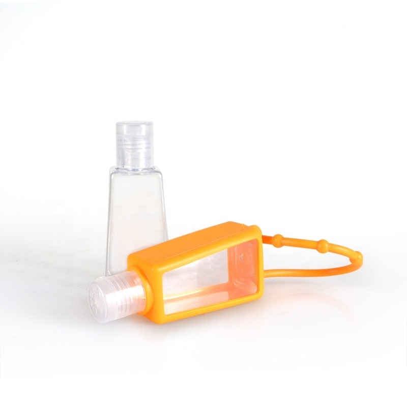 New Empty Travel Portable Pocket Size 30ml Plastic Hand Sanitizer Bottle with Silicone Holder