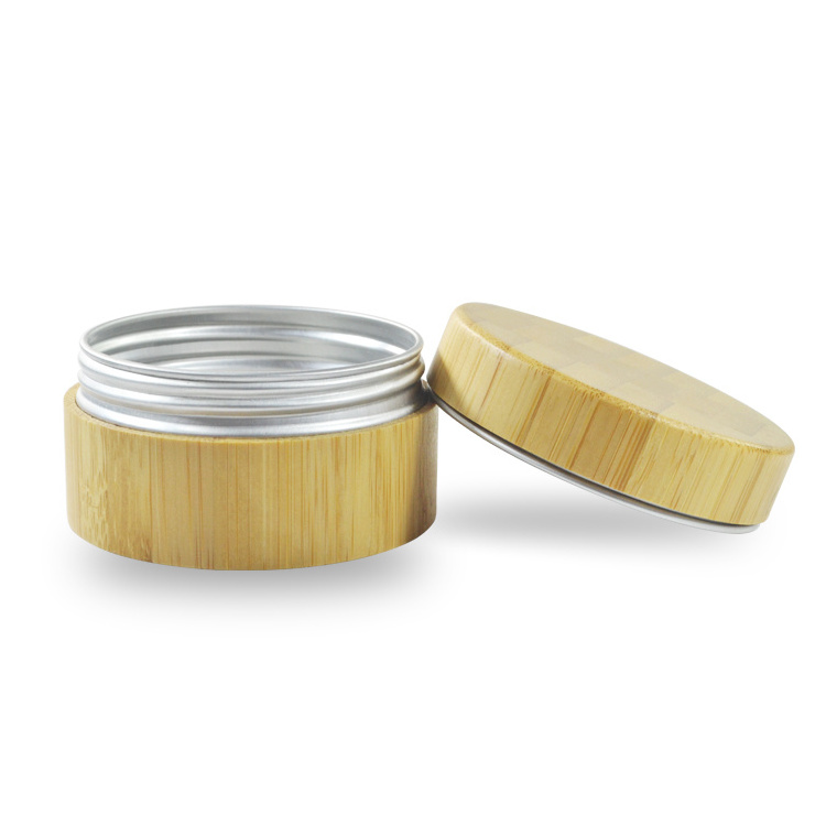 wholesale cosmetic packaging 15g 30g 50g bamboo cream jar with aluminum inner