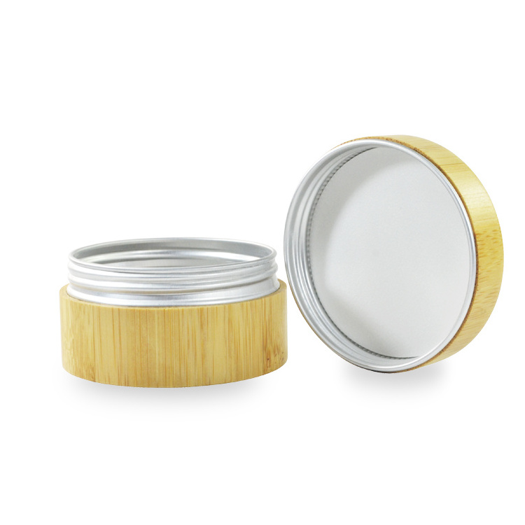 wholesale cosmetic packaging 15g 30g 50g bamboo cream jar with aluminum inner