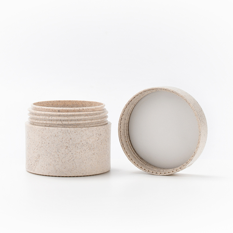 Compostable Custom Biodegradable Double Wall wheat  cosmetic containers 1oz 2oz 3oz 8oz Plastic cream Jar