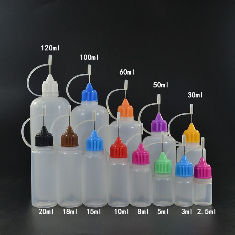 15ml Steel Needle Plastic Dropper Bottle Tip Glue Bottle with Funnels